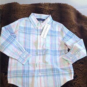 Janie and Jack Multicolor Plaid Button Down Shirt